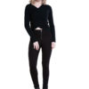 twist front black sweater- front
