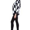 black and white check knit cardigan- side