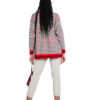 red and black plaid knit cardigan- back