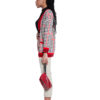 red and black plaid knit cardigan- side