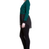 hunter green knit and chiffon twofer top- side