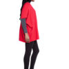 red and charcoal knit top- side