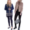 short faux suede blue and taupe jackets- front