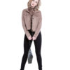 short faux suede taupe jacket- front