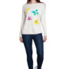 taupe knit butterfly sweater- front