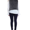 charcoal faux fur pullover- back