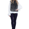 charcoal faux fur pullover- front