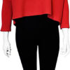 cropped knit red sweater- front