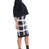 black plaid knit skirt- side