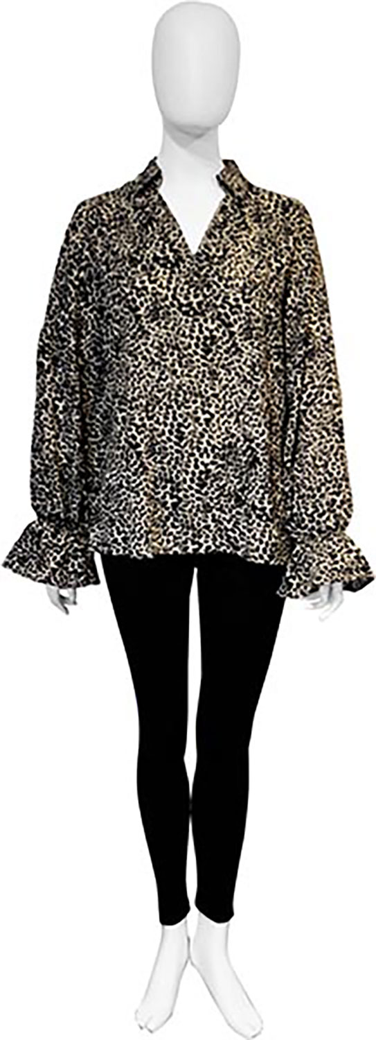 black leopard blouse- front