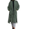 oversized belted green jacket- front