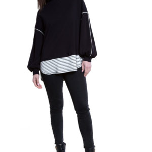 black knit sweater top- front