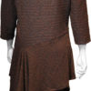 brown button front tunic top- back