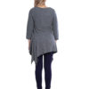 grey button detail tunic top- back