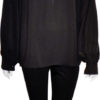 black high neck blouse- front