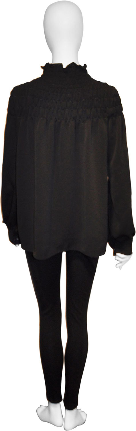 black high neck blouse- back