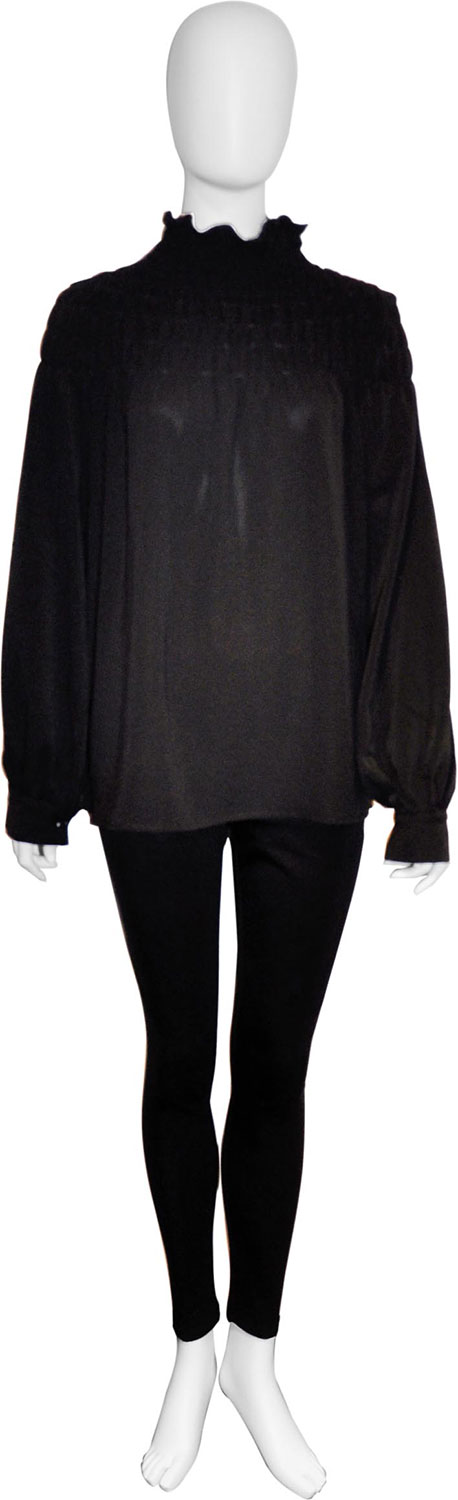 black high neck blouse- front