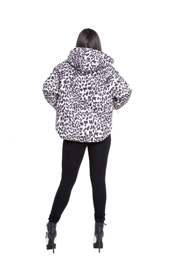 leopard printed puffy coat- back