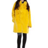 yellow faux fur long coat- front