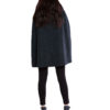faux fur tweed look black cape- back