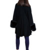 black faux fur cape- back