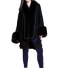 black faux fur cape- front