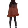 faux fur lined brown poncho- back