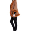 faux fur lined brown poncho- side