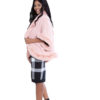 faux fur lined pink poncho- side