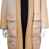 reversible beige open coat- front