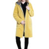 reversible yellow plaid coat- front