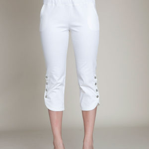 cropped white snap pants- front