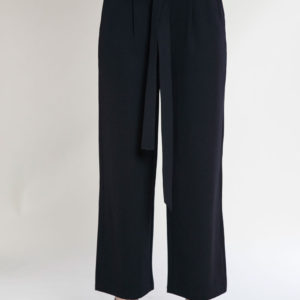 black paperbag waist pants- front