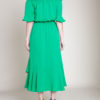 green bardot dress- back
