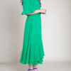 green bardot dress- side