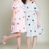 black and red dotted dress- front