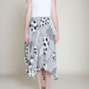 abstract printed polka dot black and white skirt- front