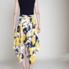 yellow floral print skirt- back
