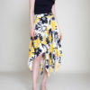 yellow floral print skirt- front