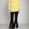 daisy printed yellow ruffle top- front