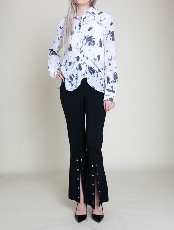 black printed blouse- front