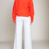 knot front coral blouse- back