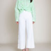 knot front green blouse- front
