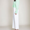 knot front green blouse- side
