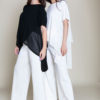 CHIFFON SIDE OVERSIZED BLACK AND WHITE TOPS- FRONT