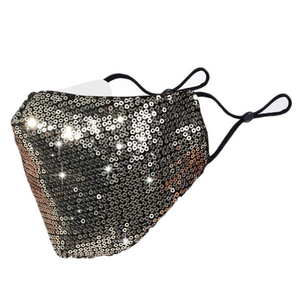 silver sequin face mask