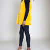 faux fur hooded yellow vest- side