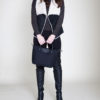 black and white reversible faux shearling vest- front