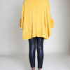 FAUX FUR LINED YELLOW PONCHO- BACK