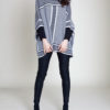 BLACK AND WHITE STRIPED KNIT SWEATER- FRONT